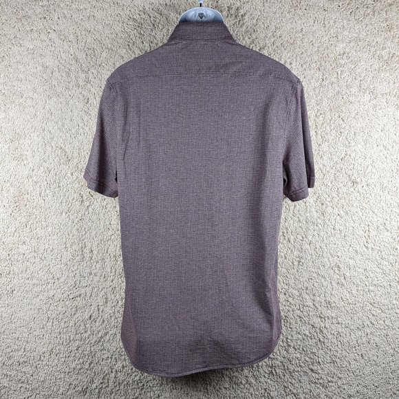 Joseph Abboud* Men's Short Sleeve Button Down Curved Hem Shirt~ Size Large - Picture 2 of 11